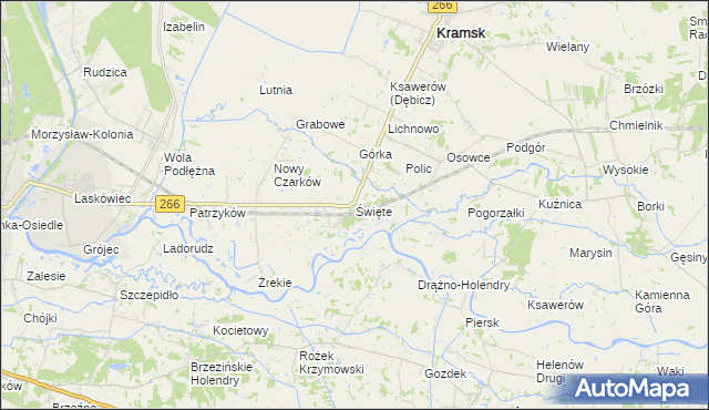 mapa Święte gmina Kramsk, Święte gmina Kramsk na mapie Targeo
