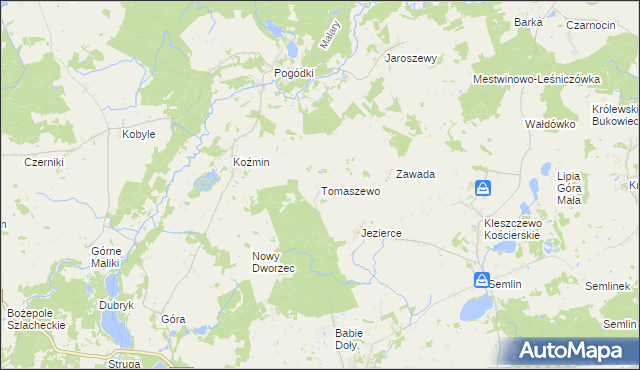 mapa Tomaszewo gmina Zblewo, Tomaszewo gmina Zblewo na mapie Targeo