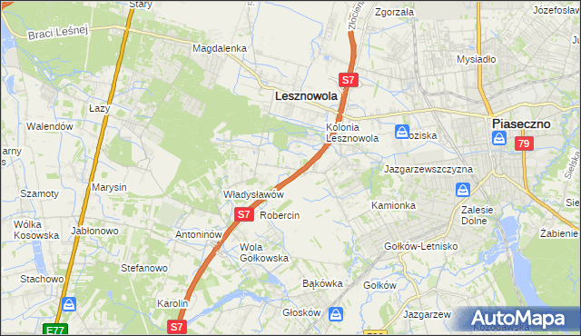 mapa Wilcza Góra gmina Lesznowola, Wilcza Góra gmina Lesznowola na mapie Targeo