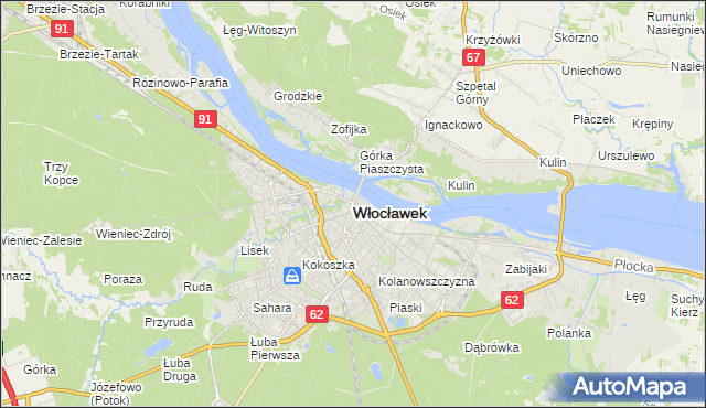 mapa Włocławka, Włocławek na mapie Targeo