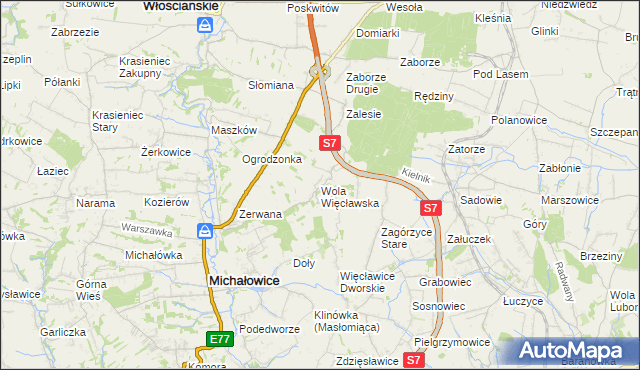 mapa Wola Więcławska, Wola Więcławska na mapie Targeo