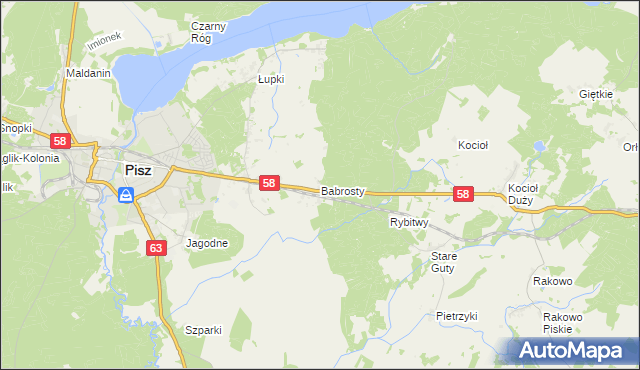 mapa Babrosty, Babrosty na mapie Targeo