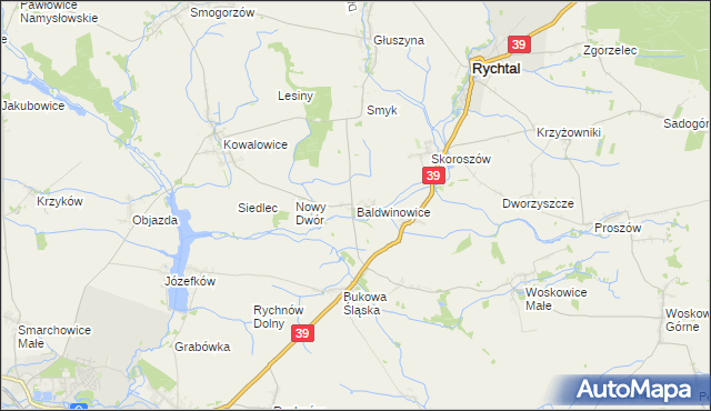 mapa Baldwinowice gmina Namysłów, Baldwinowice gmina Namysłów na mapie Targeo