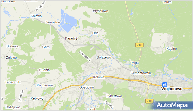 mapa Bolszewo, Bolszewo na mapie Targeo