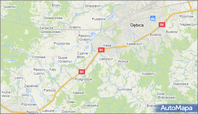 mapa Latoszyn, Latoszyn na mapie Targeo