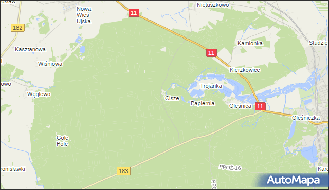 mapa Cisze, Cisze na mapie Targeo