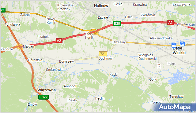 mapa Duchnów, Duchnów na mapie Targeo