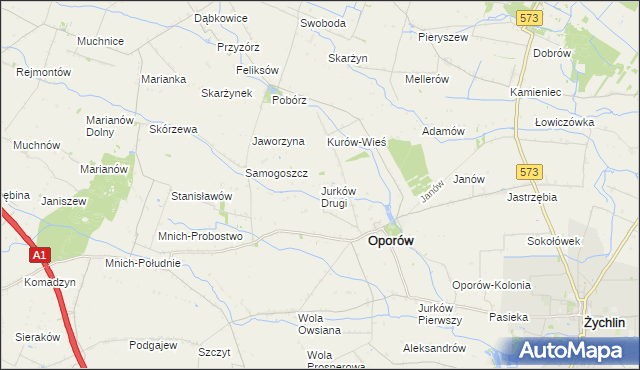 mapa Jurków Drugi, Jurków Drugi na mapie Targeo