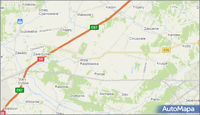 mapa Roszczep, Roszczep na mapie Targeo