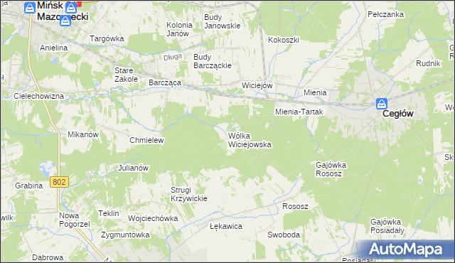 mapa Wólka Wiciejowska, Wólka Wiciejowska na mapie Targeo