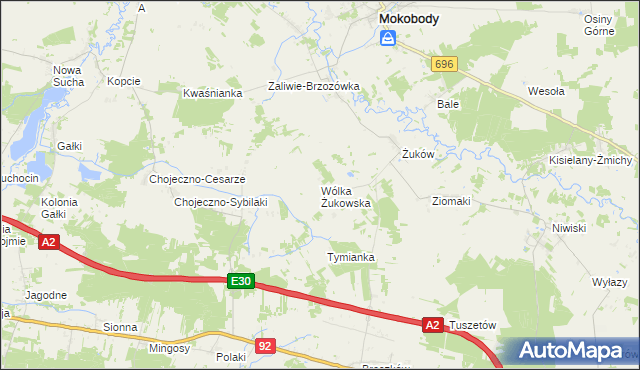 mapa Wólka Żukowska, Wólka Żukowska na mapie Targeo