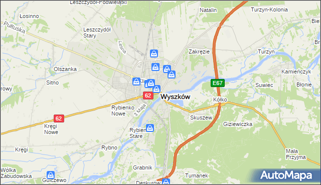 mapa Wyszków, Wyszków na mapie Targeo