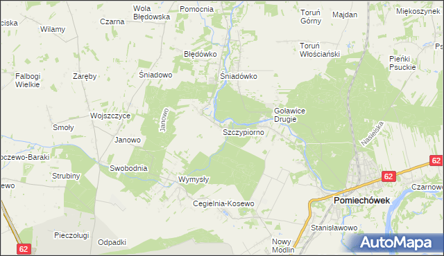 mapa Szczypiorno, Szczypiorno na mapie Targeo