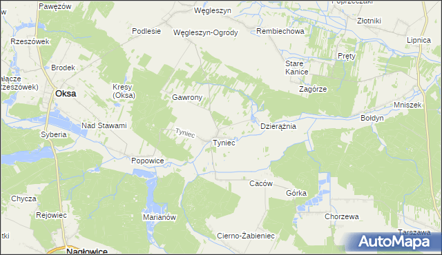 mapa Tyniec-Kolonia, Tyniec-Kolonia na mapie Targeo