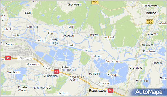 mapa Las gmina Przeciszów, Las gmina Przeciszów na mapie Targeo