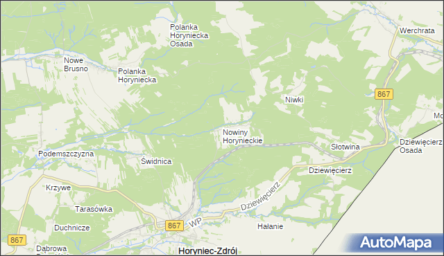 mapa Nowiny Horynieckie, Nowiny Horynieckie na mapie Targeo