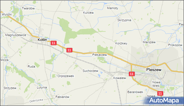 mapa Piekarzew, Piekarzew na mapie Targeo