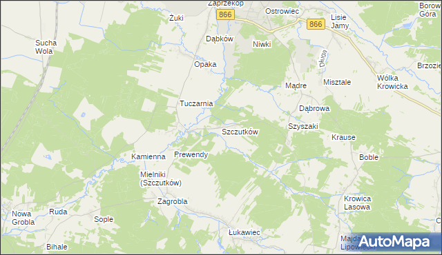 mapa Szczutków, Szczutków na mapie Targeo