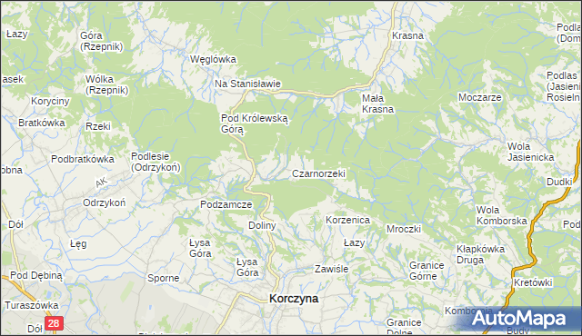mapa Czarnorzeki, Czarnorzeki na mapie Targeo
