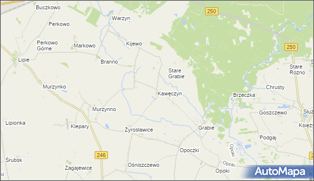 mapa Kawęczyn gmina Gniewkowo, Kawęczyn gmina Gniewkowo na mapie Targeo