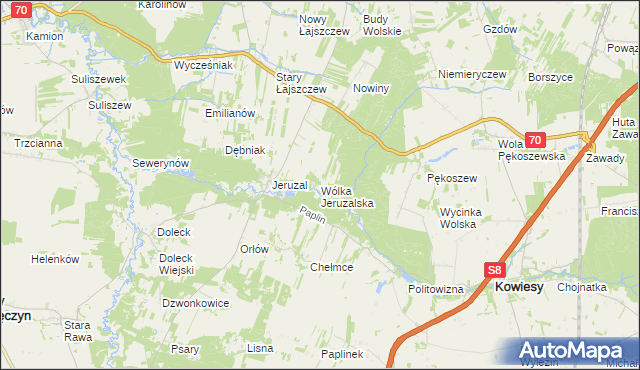 mapa Wólka Jeruzalska, Wólka Jeruzalska na mapie Targeo