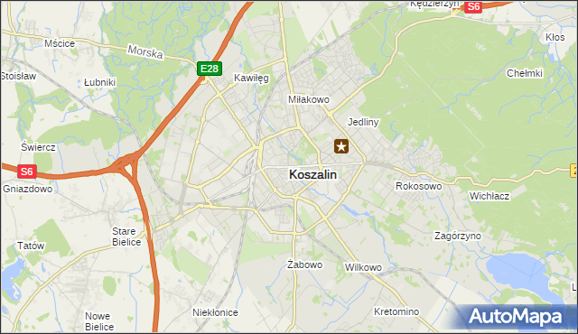 mapa Koszalina, Koszalin na mapie Targeo