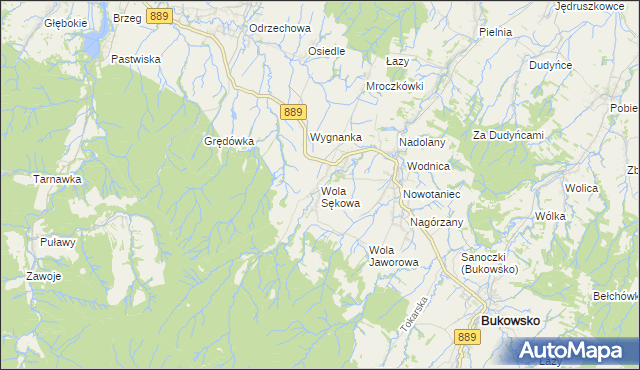 mapa Wola Sękowa, Wola Sękowa na mapie Targeo