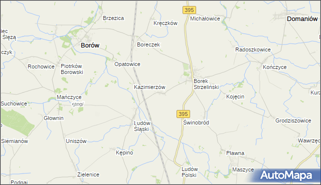 mapa Jelenin gmina Borów, Jelenin gmina Borów na mapie Targeo