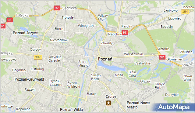 mapa Poznania, Poznań na mapie Targeo