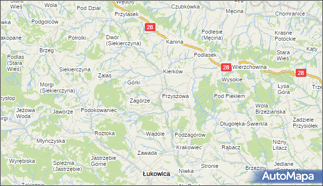 mapa Przyszowa, Przyszowa na mapie Targeo