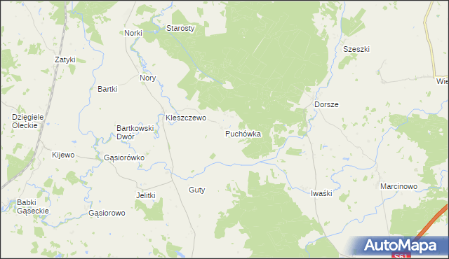 mapa Puchówka, Puchówka na mapie Targeo