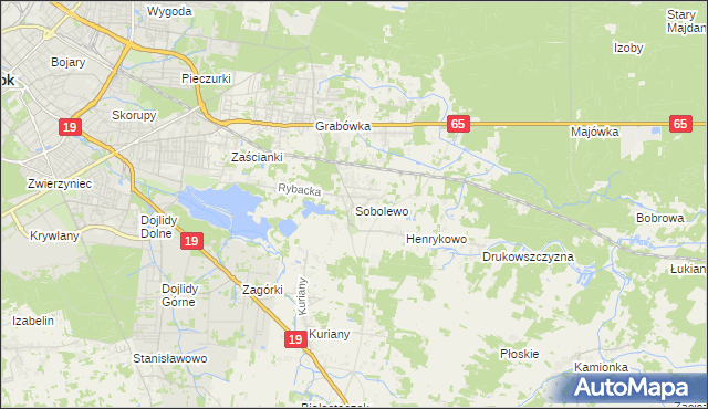 mapa Sobolewo gmina Supraśl, Sobolewo gmina Supraśl na mapie Targeo