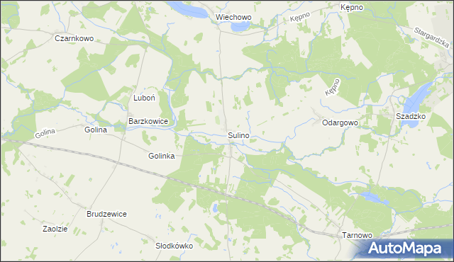 mapa Sulino gmina Marianowo, Sulino gmina Marianowo na mapie Targeo