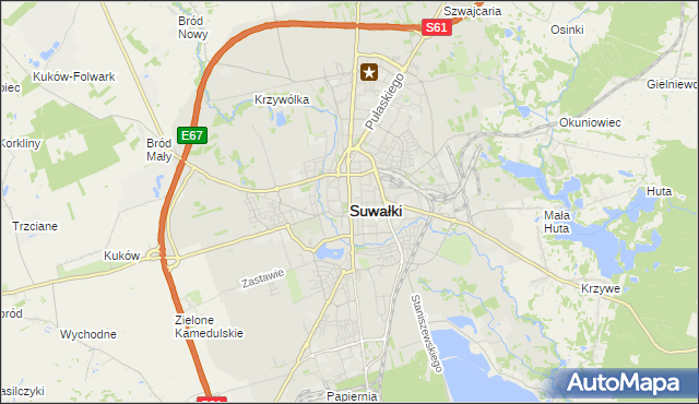 mapa Suwałk, Suwałki na mapie Targeo