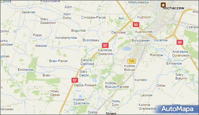 mapa Antoniew gmina Nowa Sucha, Antoniew gmina Nowa Sucha na mapie Targeo