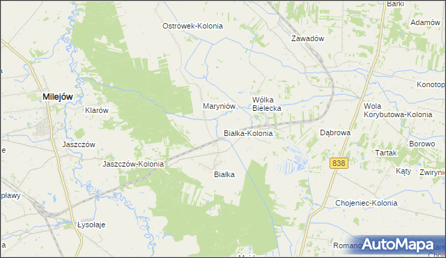 mapa Białka-Kolonia, Białka-Kolonia na mapie Targeo