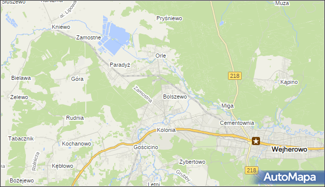 mapa Bolszewo, Bolszewo na mapie Targeo