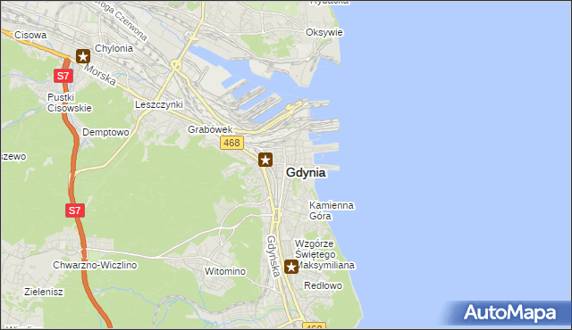 mapa Gdyni, Gdynia na mapie Targeo