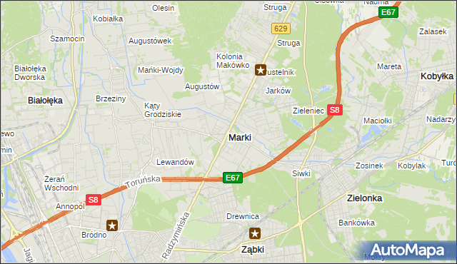 mapa Marki powiat wołomiński, Marki powiat wołomiński na mapie Targeo