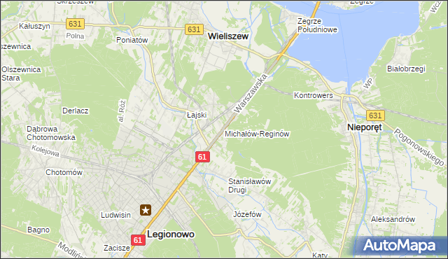 mapa Michałów-Reginów, Michałów-Reginów na mapie Targeo