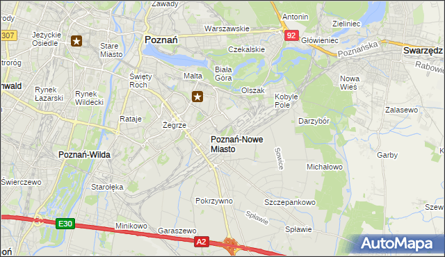 mapa Nowe Miasto gmina Poznań, Nowe Miasto gmina Poznań na mapie Targeo