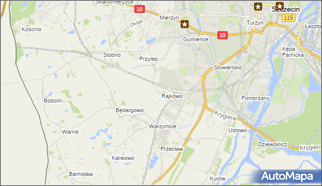 mapa Rajkowo, Rajkowo na mapie Targeo