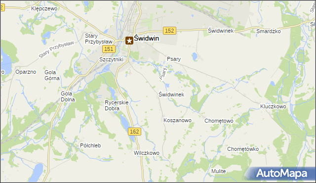 mapa Świdwinek, Świdwinek na mapie Targeo