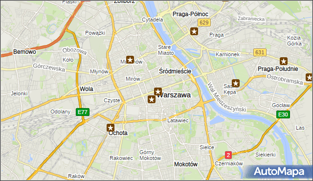 mapa Warszawy, Warszawa na mapie Targeo