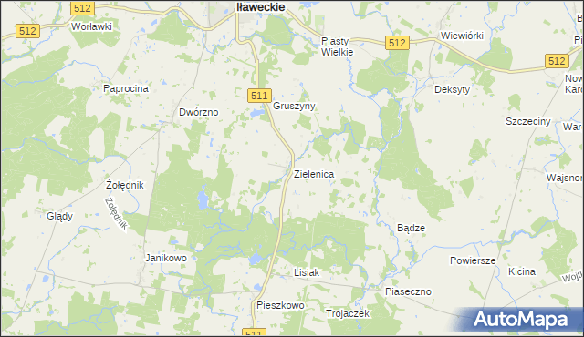 mapa Zielenica gmina Górowo Iławeckie, Zielenica gmina Górowo Iławeckie na mapie Targeo