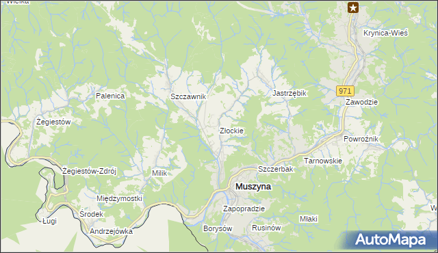 mapa Złockie, Złockie na mapie Targeo