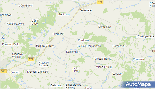 mapa Glinice-Domaniewo, Glinice-Domaniewo na mapie Targeo