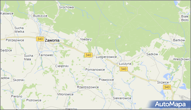 mapa Ludgierzowice, Ludgierzowice na mapie Targeo