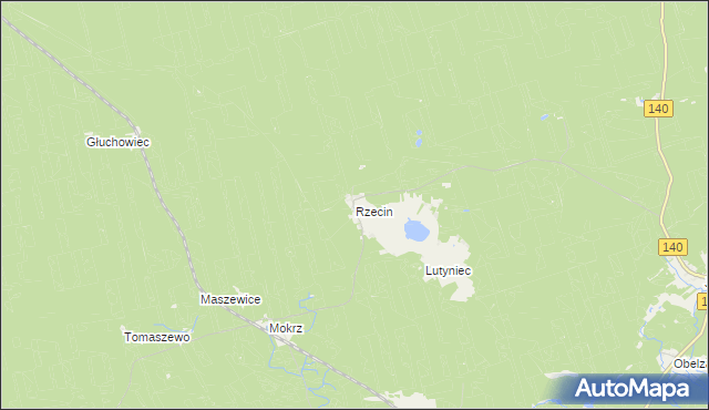mapa Rzecin, Rzecin na mapie Targeo