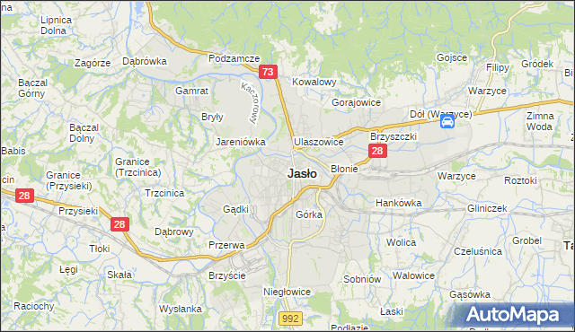 mapa Jasła, Jasło na mapie Targeo